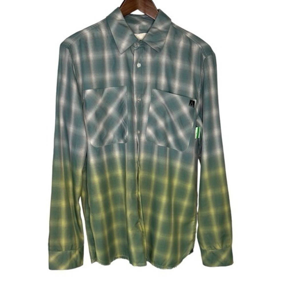 Eleven Paris ELEVEN PARIS
Colorblock Curved Hem Shirt Blue Green Size Medium